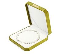 Scatola ottagonale for collane di perle, contenitore di lusso for gioielli con fessura interna da 45 cm for fili di perle e collane Conservazione dei gioielli(Groen)