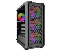 Scatola PC Gaming ATX Yeyian Vault - Torre ATX, pannello in vetro temperato, 4 ventole incluse, supporto GPU 320 mm e radiatore 360 mm - nero