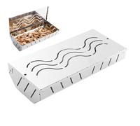 Scatola per affumicatura, per barbecue a carbonella con coperchio, accessorio per barbecue a carbonella con coperchio, per fumo in acciaio , supporto a carbone per barbecue da