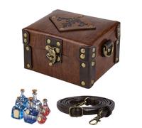 Scatola per alchimia Steampunk, in pelle PU, metallo, 14 x 11 x 8 cm, scatola medievale per alchimia | IntagePU, medievale V, o eventi scolastici, palcoscenico, feste, collezione fotografica, uomini