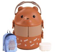 Scatola per alimenti impilabile, adatta al microonde, a prova di perdite, di grande capacità, a doppio strato, portatile, per alimenti caldi, contenitore per il pranzo sottovuoto