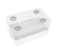 Scatola per allevamento bachi da seta in plastica per osservazione | Per studenti e progetti scolastici, pareti alte ventilate, base opaca antiscivolo, divisori regolabili