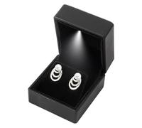 Scatola per anelli con luce - Collana illuminata a LED e supporto per pendente ad anello | Vetrina per gioielli di forma quadrata per fidanzamento, matrimonio e anniversario | Elegante organizer chic