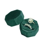 Scatola per anelli di gioielli Scatola per anelli doppi Scatola per anelli nuziali Scatola per anelli di coppia Materiale flanella perfetta per cerimonia anniversario fedi nuziali Scatola per anelli