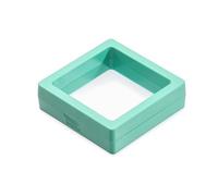 Scatola Per Anelli Espositore galleggiante 3D con supporto sospeso for ciondolo, collana, bracciale, anelli, orecchini, portagioie(Blue green,7x7x2cm)