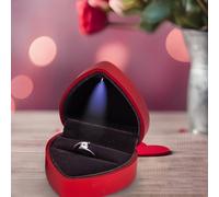 Scatola per anelli, portagioie per fedi nuziali a forma di cuore con luci a LED