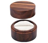Scatola Per Anelli Realizzata A Mano - Supporto Rustico Rotondo In Noce, Scatola Portatile, Gioielli | Ideale Per Matrimoni, Fidanzamenti, Anniversari, Proposte Regalo, Ricordi Eleganti, Conservazione