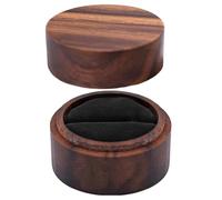 Scatola Per Anelli Realizzata A Mano - Supporto Rustico Rotondo In Noce, Scatola Portatile, Gioielli | Ideale Per Matrimoni, Fidanzamenti, Anniversari, Proposte Regalo, Ricordi Eleganti, Conservazione