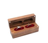 Scatola Per Anelli Scatola for anelli in legno di noce, ciondolo con diamanti, collana, anello, orecchino, confezione regalo, organizer for colori(RB526-C2 RED,NO ENGRAVING)
