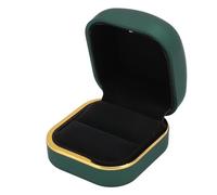 Scatola per Anelli, Scatola per Anelli di Fidanzamento in Velluto Scatola per Anelli Nuziali con Luce a LED per il Matrimonio di Anniversario (GREEN)
