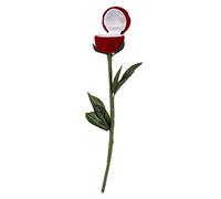 Scatola per Anello a Forma Di Rosa, Romantica Scrigno Anelli Testa In Velluto Stelo Lungo con Rose Scatole Fede Nuziale Matrimonio Fidanzamento San Valentino Proposta Cerimonia Compleanno Anniversar