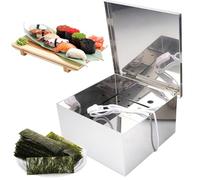 Scatola per asciugare le alghe con 2 lampadine riscaldanti, contenitore in acciaio inox per la preparazione di alghe croccanti e nori, ideale per sushi e snack bar