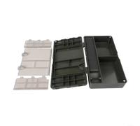Scatola per attrezzatura da pesca alla carpa, custodia in PVC con 10 perni per gancio e forbici, nero, 24 x 12,5 x 5,3 cm