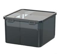 Scatola per attrezzi a 2 livelli, 34 scomparti, impilabile, con divisori rimovibili, coperchio trasparente trasparente, per piccoli pezzi e accessori auto, plastica PP (grande scatola quadrata)