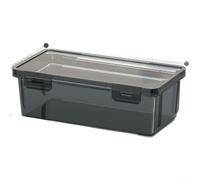 Scatola per attrezzi a 2 livelli, 34 scomparti, impilabile, con divisori rimovibili, coperchio trasparente trasparente, per piccoli pezzi e accessori auto, plastica PP (scatola media lunga)