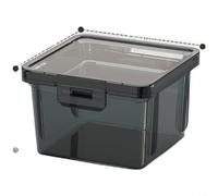 Scatola per attrezzi a 2 livelli, 34 scomparti, impilabile, con divisori rimovibili, coperchio trasparente trasparente, per piccoli pezzi e accessori auto, plastica PP (Small square box)