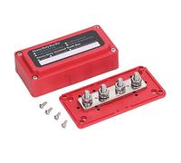 Scatola per barra collettrice con prigionieri terminali M10, blocco di distribuzione della potenza 48 V 300 A, scatola terminale per barra collettrice con coperchio rimovibile per (Rossa)