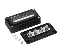 Scatola per barra collettrice con prigionieri terminali M10, blocco di distribuzione della potenza 48 V 300 A, scatola terminale per barra collettrice con coperchio rimovibile per (Nera)