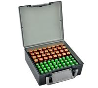 Scatola per batteria, organizer per batterie AA AAA, 72 batterie, contenitore per l'organizzazione domestica (batterie non incluse), colore nero