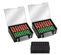 Scatola per batterie, scatola per l'archiviazione delle batterie, organizer per batterie, scatola per batterie per 72 batterie AAA AA, contenitore in plastica per batterie, solo scatola, 2 pezzi