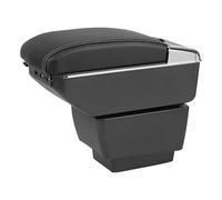 Scatola per Braccioli per Auto per 2015-2020 Skoda Fabia 3, Bracciolo a Doppio Strato con 7 Porte di Ricarica USB Scatola Portaoggetti per Console Centrale in Pelle PU Nera