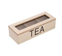 Scatola per bustine di tè, contenitore classico Ttea, affidabile organizer multi scomparto, design rustico vintage, organizzazione pratica | ideale per stanze, soggiorni, camere da , spazi studio