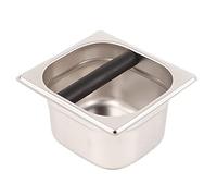 Scatola per caffè, scatola per caffè espresso in acciaio inossidabile con barra in gomma per riporre sotto la maggior parte delle macchine per caffè espresso(S)