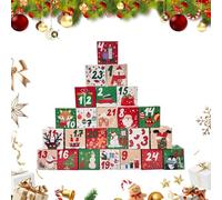 Scatola per calendario natalizio | Calendario per il conto alla rovescia dei giocattoli di 24 giorni, contenitore vuoto per riunioni, feste, festival, attività per ragazze, ragazzi e bambini