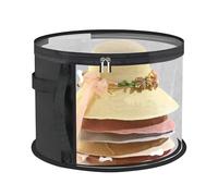 Scatola per cappelli rotonda con coperchio, valigia per cappelli rotonda, scatola per la conservazione dei cappelli con finestra trasparente e manico stabile, conservazione per cappelli per grandi