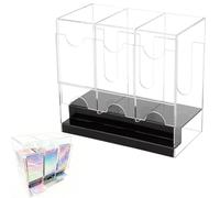 Scatola per carte in acrilico - Dispenser con 3 scomparti, contenitore trasparente, stabile supporto per presentazioni | Porta carte da collezione per Home Collection Office Desktop Game Deck