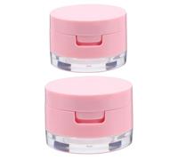 Scatola per Cipria Libera Riutilizzabile da Viaggio, 2 Pezzi | Abs Rosa, con Specchio e Piumino, 5g e 3g, per Fard e Uso Quotidiano