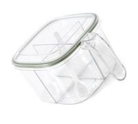 Scatola per Condimenti a 4 Scomparti Vaso per Spezie in Plastica Trasparente con Coperchio per L'organizzazione della (GREEN)