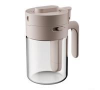 Scatola per condimenti con design in vetro trasparente e coperchio verticale, perfetta per conservare in cucina e per uso efficiente delle spezie (colore caffè latte)