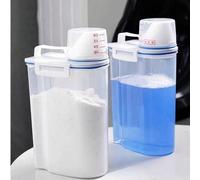 Scatola per conservare la polvere per bucato, secchio di plastica per il sapone per la casa, contenitore per polvere da bucato in scatola, con scompartimento dedicato, grande capacità, con tacche di m