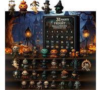 Scatola per conto alla rovescia di Halloween 31 notti di paura con statuette, calendario dell'avvento di Halloween 2025, scatole regalo spaventose per mini bambole, figure horror, ornamenti