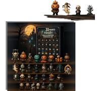Scatola per conto alla rovescia di Halloween con statuette, calendario dell'Avvento 31 notti di paura con mini figurine horror, ciondoli da appendere e da scrivania, sorpresa spettrale per la stagione
