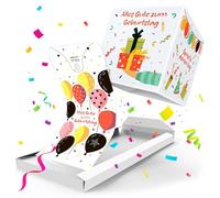 Scatola per coriandoli di compleanno, portatile, a, 12,7 cm, design colorato con funzione riutilizzabile, per uomini, ragazzi, ragazze, giovani, adolescenti, nonno, moglie, marito, figlio