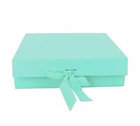 Scatola per cosmetici, confezione regalo pieghevole a tinta unita con coperchio e nastro, ideale per profumi, dimensioni 12,2 x 10,6 x 3,5 pollici. (Verde)