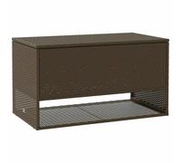 Scatola per cuscini da esterni, marrone, 100 x 55 x 55,5 cm, in rattan sintetico, resistente alle intemperie, con vano portaoggetti, per balcone, terrazza, robusta scatola con sacchetto interno