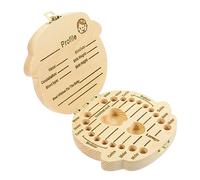 Scatola per Denti da Latte in Legno e Lega, Contenitore Ricordo Infantile | Ogni Dente Ha Proprio Scomparto, Formato Compatto, Finitura Semplice e Delicata, Adatta ai Piccoli Oggetti da Memoria