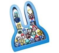 Scatola per dentini da latte - Custodia per dentini per bambini a forma di coniglio con etichette per registrazione della crescita organizzata e design ricordo | Scatola per la raccolta dei denti per