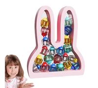 Scatola per dentini da latte - Custodia per dentini per bambini a forma di coniglio con etichette per registrazione della crescita organizzata e design ricordo | Scatola per la raccolta dei denti per