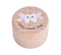 Scatola per dentini da latte - Scatola in legno naturale, scomparti individuali sicuri, chiusura forte | Scatla souvenir per dent da latte, scatla souvenir per bambini, conservazione del primo dent