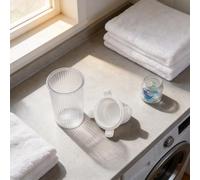 Scatola per detersivo per bucato con corpo trasparente e coperchio sicuro per il monitoraggio visibile del contenuto e l'erogazione controllata (rotonda [1350 ml])