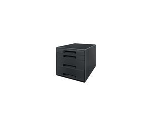 SCATOLA PER DOCUMENTI LEITZ CUBE - set di accessori in plastica riciclata, colore nero, 4 cassetti