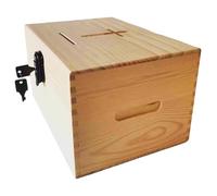 Scatola per donazioni, scatola per donazioni con serratura 11x8x6 pollici Preghiera in legno con croce per la chiesa Prima Comunione Ringraziamento cristiano