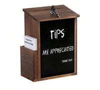 Scatola per donazioni serratura Scatola per votazione Cassetta dei suggerimenti in Legno Cassetta delle Donazioni Scatola per suggerimento cassetta delle lettere a parete marrone "Coinvolgi con i tuoi