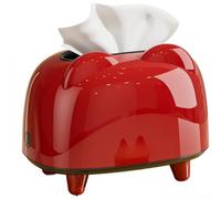 Scatola per fazzoletti con molla di sollevamento interna per un facile accesso e una chiusura sicura del coperchio, adatta per varie stanze, tra cui soggiorno, camera da letto e cucina (rosso)