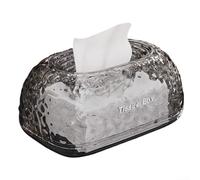 Scatola per fazzoletti con motivo ghiacciaio, per uso desktop, realizzata in materiale PET spesso con interni spaziosi e design di ricarica inferiore (grigio A)