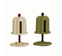 Scatola per Fazzoletti con Pomello, Bianco E Verde | Base a Piedistallo Stabile, Elegante, Contenitore, per Soggiorno